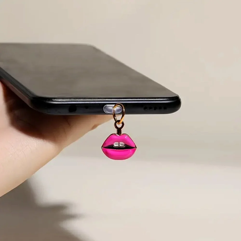 Super Cute Pink Lips For Apple iPhone • Dust Plug